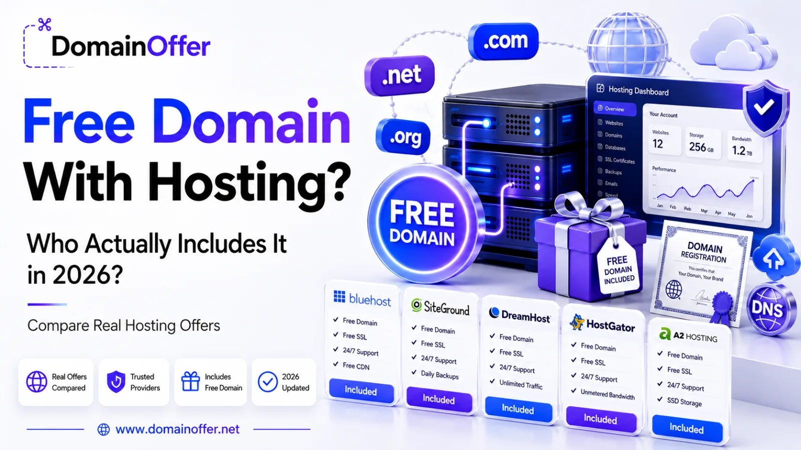 Free Domain With Hosting: Who Actually Includes It in 2026?